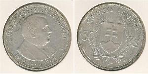 50 Krone Eslovaquia Plata 