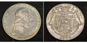  
  1774, Salzburg, Count Hieronymus Colloredo. Large Silver Thaler Coin. F-aVF!  Mint Year: 1774 Denomination: Thaler Mint place: Salzburg (Austria) Condition: A well-circulated F-aVF! Mint Mark ...