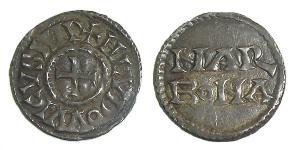 1 Dinaro Frankish Empire (481-843) Plata Ludovico Pío (778-840)