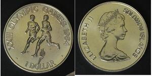 SOLOMON ISLANDS 1 Dollar 1984 - Copper/Nickel - 1984 Olympics - aUNC - 4139