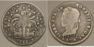 2 Sol Bolivien Silber 