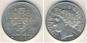 100 Franc French Fifth Republic (1958 - ) Silver 