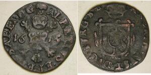 BRABANT (Spanish Netherlands) 1/2 Liard 1615 - Albert & Isabella - VF - 109 *