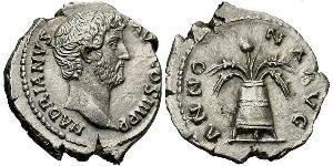 1 Denario Impero romano (27BC-395) Argento Adriano (76 - 138) 