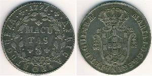 Ангола
8 макут (1796 г.)
Серебро
Номер по Краузе КМ#34, 917-я проба, 11,7 г.
