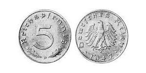 5 Reichpfennig Germania nazista (1933-1945) Zinco 