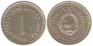 1 Dinar République fédérative socialiste de Yougoslavie (1943 -1992) Nickel/Laiton 