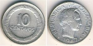 10 Centavo Republica de Colombia (1886 - ) Plata 