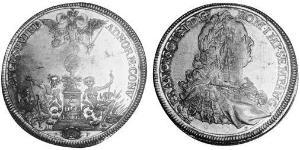 1 Thaler Augsburgo (1276 - 1803) Plata Francisco I del Sacro Imperio Romano Germánico(1708-1765)