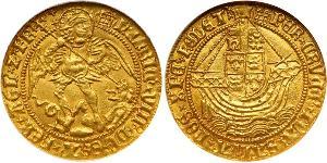 1 Angel Reino de Inglaterra (927-1649,1660-1707) Oro Enrique VIII (1491 - 1547)