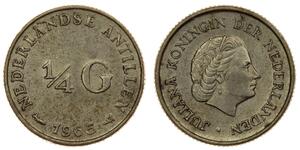 1/4 Gulden 荷属安的列斯 (1954 - 2010) 銀 朱丽安娜女王