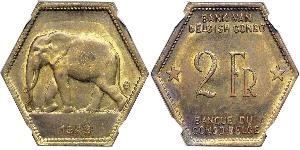 2 Franc Belgian Congo (1908 - 1960) Brass 