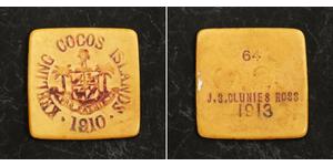  
 
   1913, Keeling Cocos Islands (British Territory). Scarce Plastic 25 Cents Token. VF  Mint Year: 1913 Mintage: 5000 pcs.  Reference: KM-Tn3. Numeral: 64 (of 5000) Denomination: 25 Cents (Tok ...