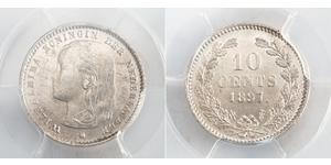 10 Cent Reino de los Países Bajos (1815 - ) Plata Guillermina de los Países Bajos(1880 - 1962)