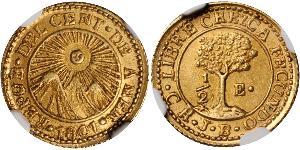 1/2 Escudo Guatemala / Federal Republic of Central America (1823 - 1838) / Costa Rica Gold 