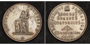  
 
   1848, France (2nd Republic). Silvered Bronze 