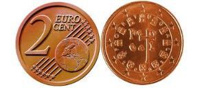 2 Eurocent 葡萄牙 Steel/銅 