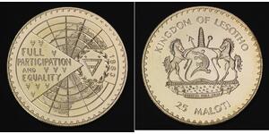 LESOTHO 25 Maloti 1983 - Silver 0.925 - Year of Disabled Persons - aUNC - 2119