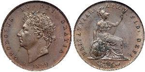 1/2 Penny Vereinigtes Königreich von Großbritannien und Irland (1801-1922) Bronze Georg IV (1762-1830)