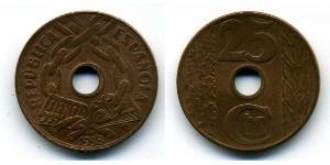 25 Centimo Second Spanish Republic (1931 - 1939) Copper 