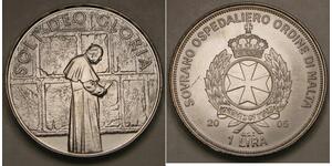 ORDER OF MALTA 1 Lira 2005 - Soli Deo Gloria / John Paul II. - aUNC - 690 *