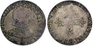 1/2 Franc Kingdom of France (843-1791) Silver Louis XIII of France (1601 - 1643)