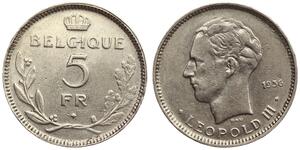 Belgium - 5 Francs 1936 - Leopold III - French tekst