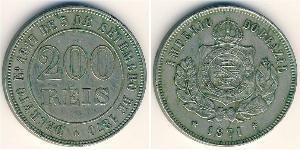 200 Reis 巴西帝國 (1822 - 1889) 镍/銅 