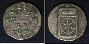 ERFURT (German State) 1/24 Thaler 1800 C- Billon - Friedrich Carl Josef - 902