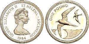 1 Pound Isla Ascensión / Santa Helena (1981 - ) Plata Isabel II (1926-2022)