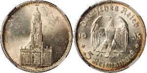 5 Reichsmark 納粹德國 (1933 - 1945) 銀 