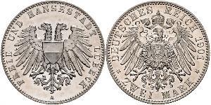 2 Mark Free City of Lübeck Silver 