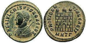 1 Follis /  AE3 Empire romain (27BC-395) Bronze Crispus (305 - 326)