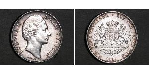 1 Thaler 巴伐利亞王國 (1806 - 1918) 銀 路德维希二世 (巴伐利亚)