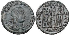 1 Follis /  AE3 Impero romano (27BC-395) Bronzo Costanzo II (317 - 361)