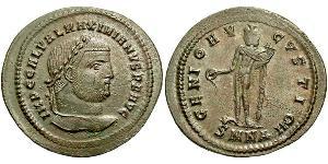 1 Фолліс Римська імперія (27BC-395) Бронза Галерій Максиміан (260-311)
