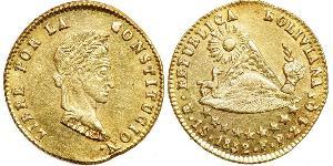 1 Escudo Bolivie (1825 - ) Or Simon Bolivar (1783 - 1830)