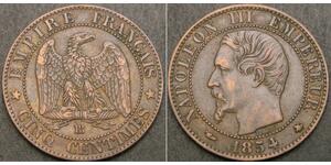 5 Centime France Bronze Napoleon III (1808-1873)