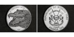   BURKINA FASO 2013 1000 Francs Crocodile 1 oz. Silver Proof