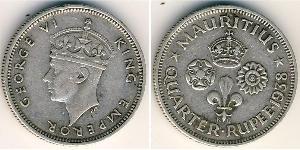 1/4 Rupee Maurice Argent 