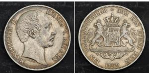  
  1859, Kindom of Bavaria, Maximilian II, Ludwig I.  Silver Thaler Coin. VF/aXF!  Mint Year: 1859  Mint Place: Munich  Reference: KM-852. Denomination: Thaler  Condition: Minor scratches in obv ...