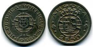 2,5 Escudo Portuguese Angola (1575-1975) / Portugal Kupfer/Nickel 