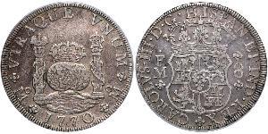 8 Real Spanish Mexico  / Kingdom of New Spain (1519 - 1821) Silver Charles III of Spain (1716 -1788)