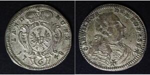 BRANDENBURG ANSBACH 6 Kreuzer 1748 - Silver - Karl Wilhelm Friedrich - VF - 922