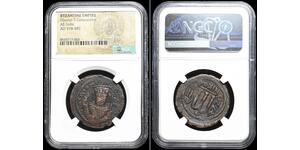BYZANTINE. Tiberius II Constantine. AD 578-582.  Follis, NGC Certified