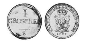 1 Groschen Principality of Ansbach (1398–1792) Billon Charles Alexander, Margrave of Brandenburg-Ansbach (1736 – 1806)