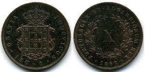 10 Reis Kingdom of Portugal (1139-1910) Copper Luís I of Portugal (1838 - 1889)