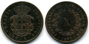 10 Reis Kingdom of Portugal (1139-1910) Copper Luís I of Portugal (1838 - 1889)