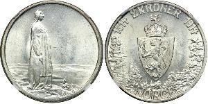 2 Krone Norvège (1905 - ) Argent Haakon VII de Norvège (1872 - 1957)