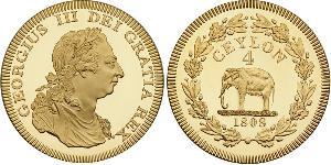 4 Rixdollar Sri Lanka / Vereinigtes Königreich von Großbritannien und Irland (1801-1922) Gold Georg III (1738-1820)